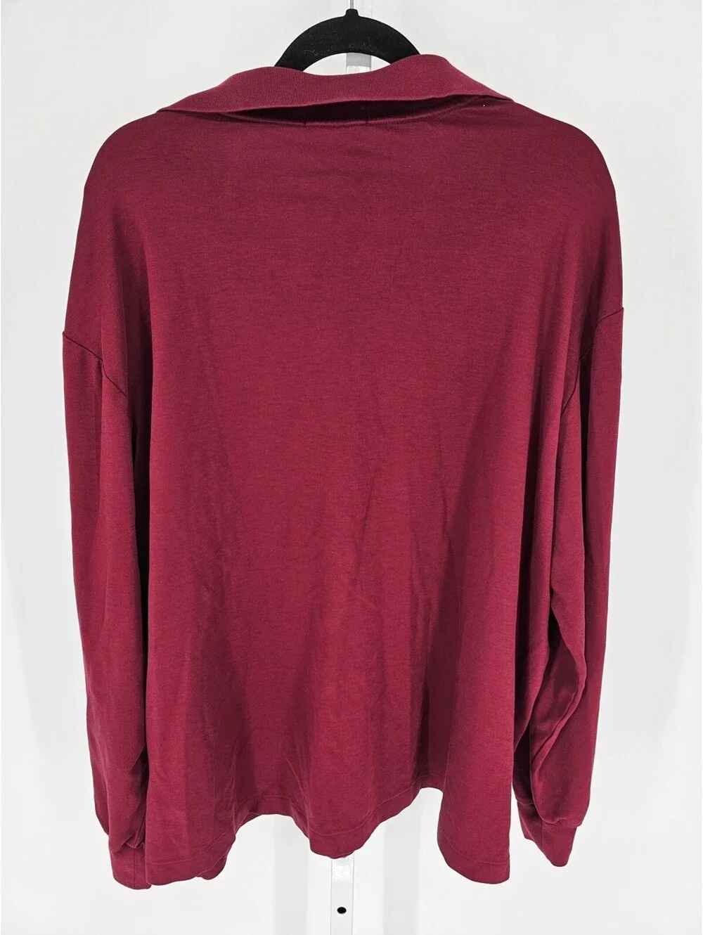 Polo Ralph Lauren Mens Sz 2XB Long Sleeve Cotton Polo Shirt Burgundy Red